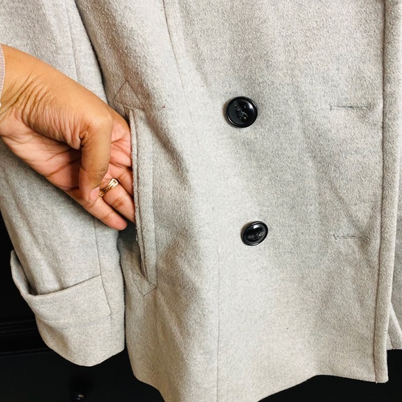 Lands End Gray Structured Pea Coat Jacket 12 - Picture 2 of 8